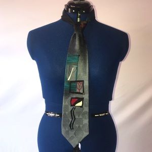 bugatti gray and blue-green tie